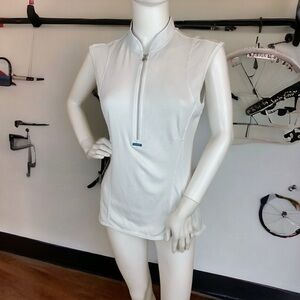 Luna Sports Katka Sleeveless Cycling Jersey White with Antique Design Size Large